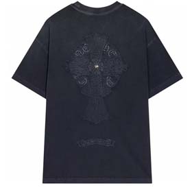 Chrome Hearts CH Washed heavy-duty folded cloth embroidery men's and women's loose round neck short-sleeved T-shirt(15 styles)-1870